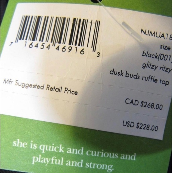 KATE SPADE Black Floral Glitzy Ritzy Dusk Buds Ruffle Top Size Small $228 New - Picture 4 of 5